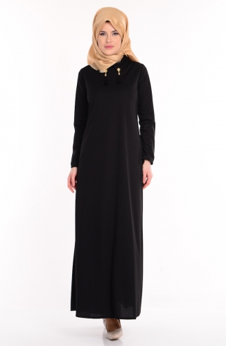 Gömlek Yaka Elbise 1066-01 Siyah