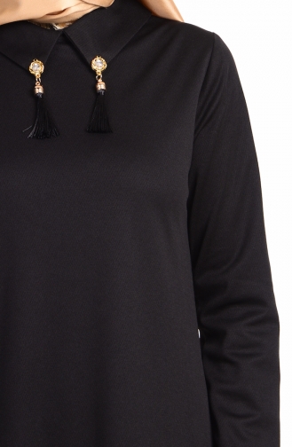 Gömlek Yaka Elbise 1066-01 Siyah