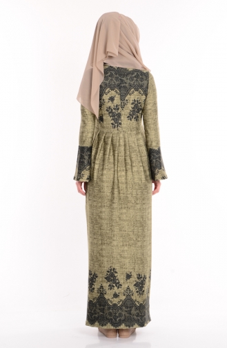 Khaki Hijab Dress 2075