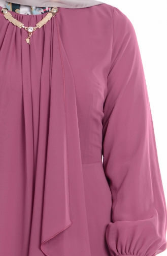 Beige-Rose Hijab Kleider 52547-08