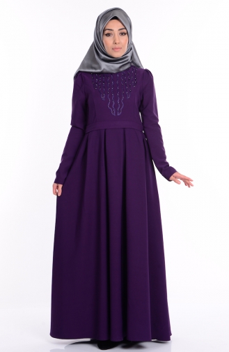 Robe Hijab Pourpre 1624-03