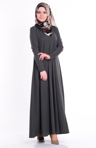 Khaki Hijab Kleider 2112-01