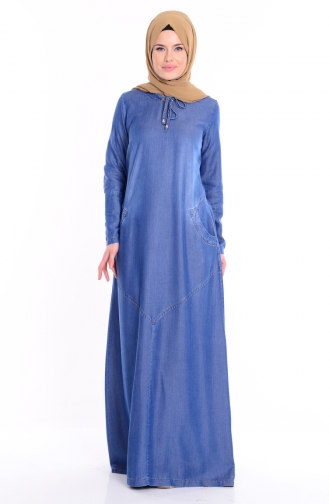 Indigo Hijab Dress 1230-01