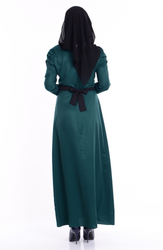 Smaragdgrün Hijab Kleider 5496-03