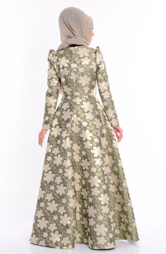 Tafta Abiye Elbise 7084-04 Yeşil