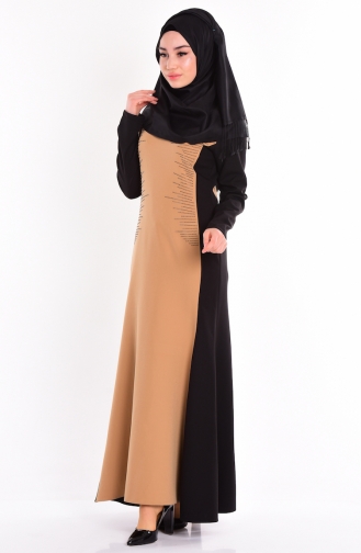 Camel Hijab Dress 81332-06