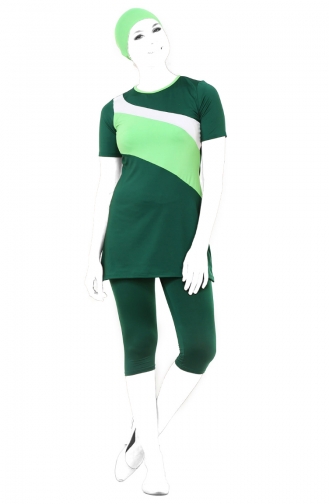 Green Modest Swimwear 1050-04