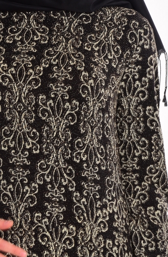 Otantik Desenli Elbise 2010-01 Siyah Gold