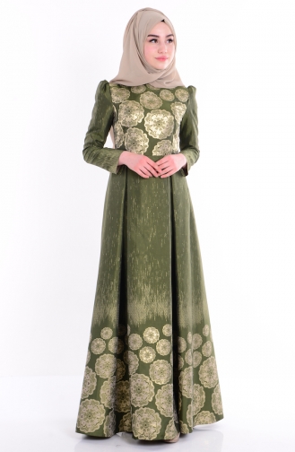 Grün Hijab-Abendkleider 7086-02