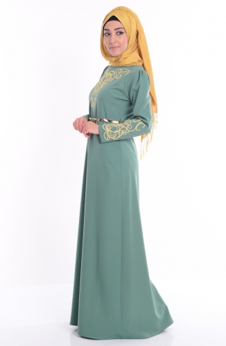 Habillé Hijab Vert noisette 5021-01