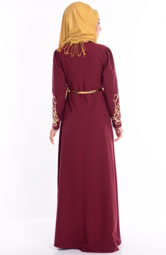 Weinrot Hijab-Abendkleider 5021-06