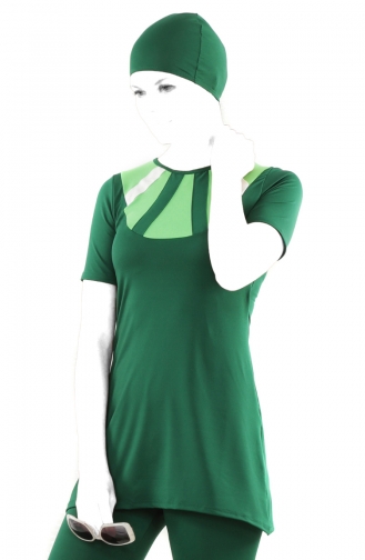Grün Hijab Badeanzug 1048-06
