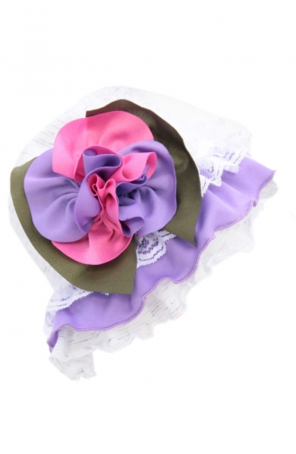 Chapeau a Froufrous et Fleurs NS107 Ecru Mélange 107