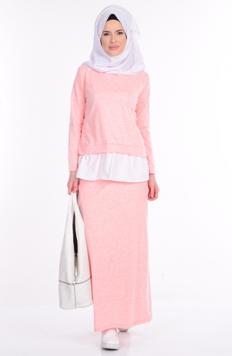 Bluz Etek İkili Takım 4070-03 Pembe