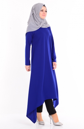 Asimetrik Uzun Tunik 5099-05 Saks