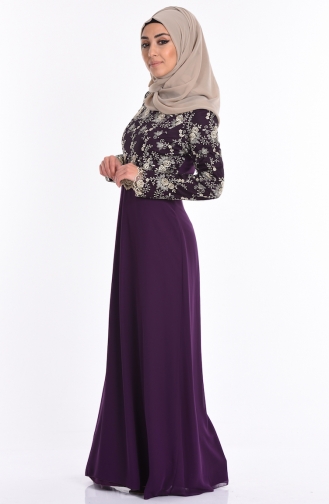 Lace Evening Dress 52488-15 Purple 52488-15