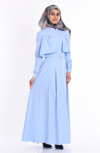 Eisblau Hijab Kleider 99010-01