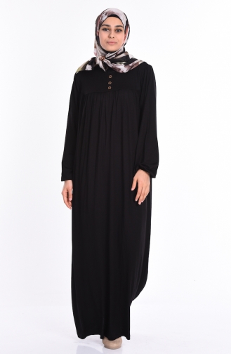 Black Hijab Dress 0745B-08