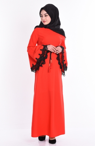 Red Hijab Dress 1205-04