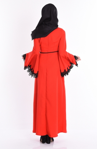 Red Hijab Dress 1205-04