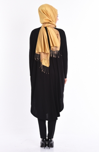 Yarasa Kol Basic Tunik 0701-02 Mürdüm Siyah