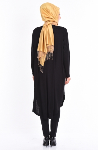 Yarasa Kol Basic Tunik 0701-06 Vizon Siyah