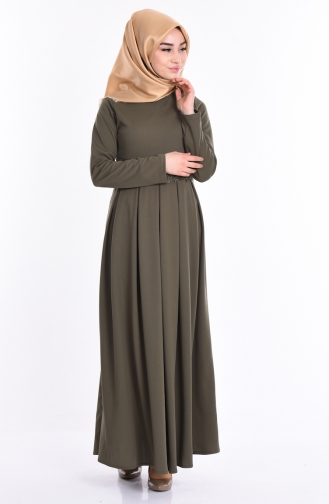 Khaki Hijab Dress 7248-05