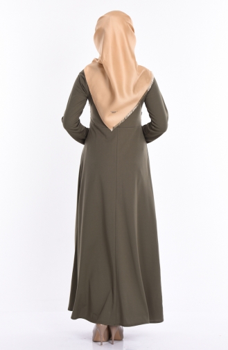 Khaki Hijab Dress 7248-05