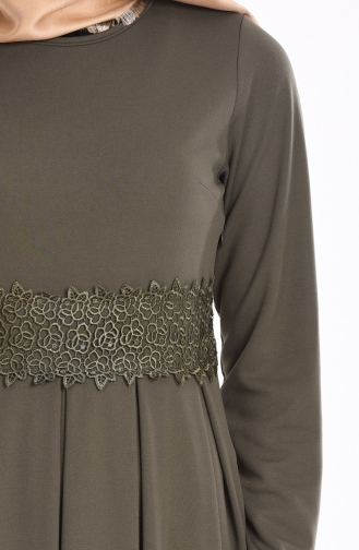 Khaki Hijab Dress 7248-05