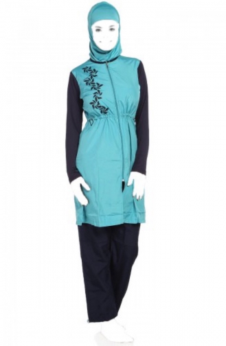 Minzengrün Hijab Badeanzug 1065-02