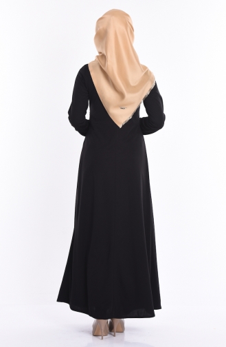 Schwarz Hijab Kleider 7248-04