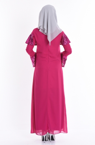Fuchsia Hijab-Abendkleider 2967-03