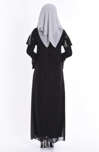 Black Hijab Evening Dress 2967-04