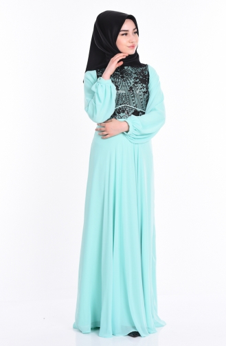 Mint green İslamitische Avondjurk 2009-01