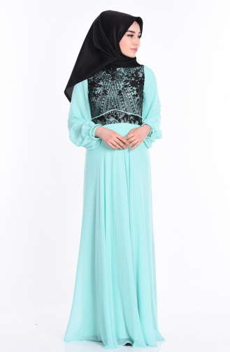 Mint green İslamitische Avondjurk 2009-01