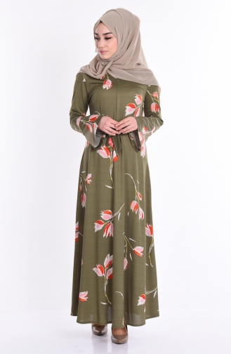 Khaki Hijab Kleider 2085-04