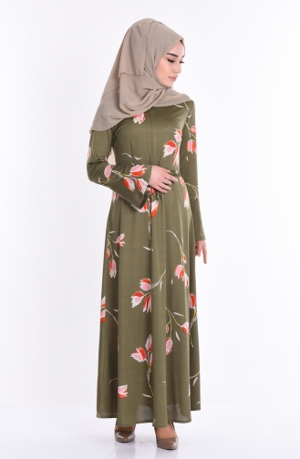 Khaki Hijab Dress 2085-04