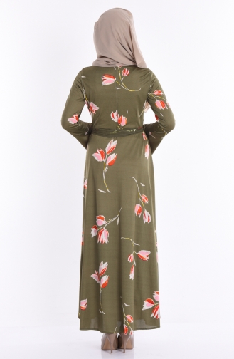 Khaki Hijab Dress 2085-04