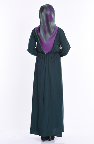 Smaragdgrün Hijab Kleider 4076-03