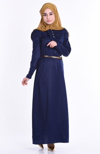 Navy Blue İslamitische Jurk 2248-06