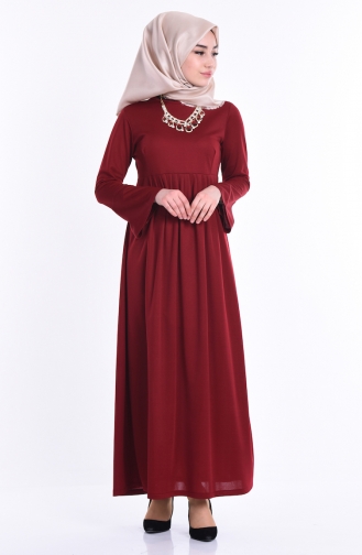 Claret Red Hijab Dress 2082-01