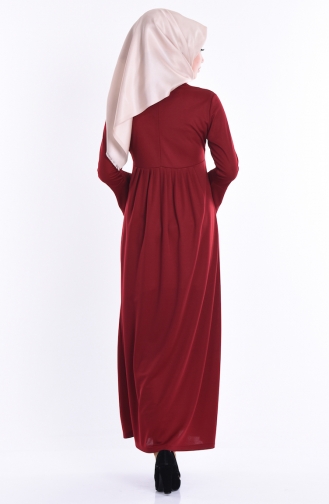 Claret Red Hijab Dress 2082-01