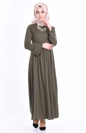 Khaki Hijab Dress 2082-03