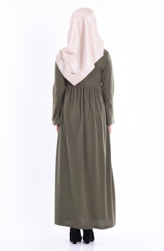 Khaki Hijab Dress 2082-03