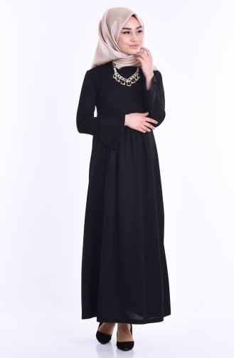 Schwarz Hijab Kleider 2082-04