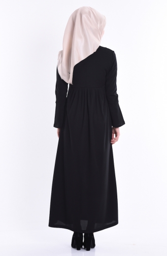 Schwarz Hijab Kleider 2082-04