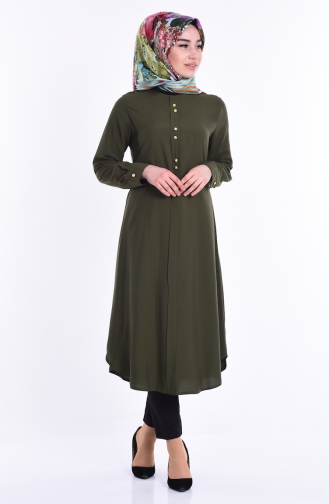 Tunika mit Knöpfen 1072-08 Khaki Grün 1072-08