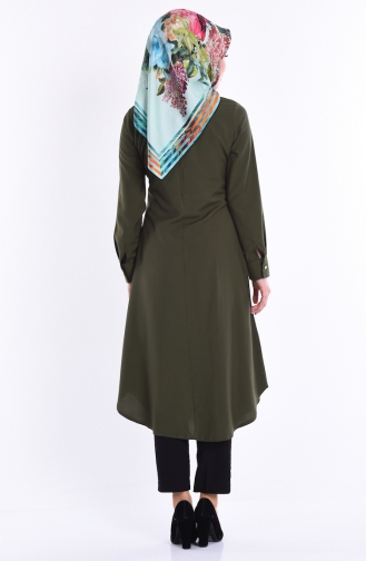 Knopf Detaillierte Tunika 1090-10 Khaki 1090-10