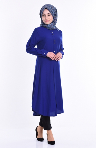 Düğme Detaylı Tunik 1090-09 Saks