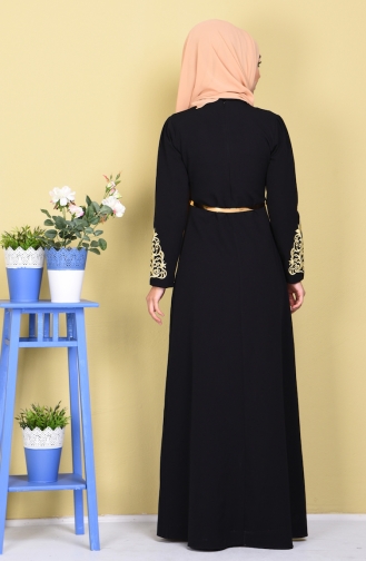 Black Hijab Evening Dress 5022-01